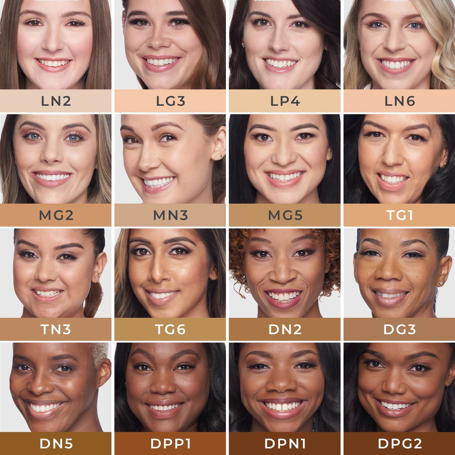 4-in-1 Sculpting Concealer Shade Chart with models