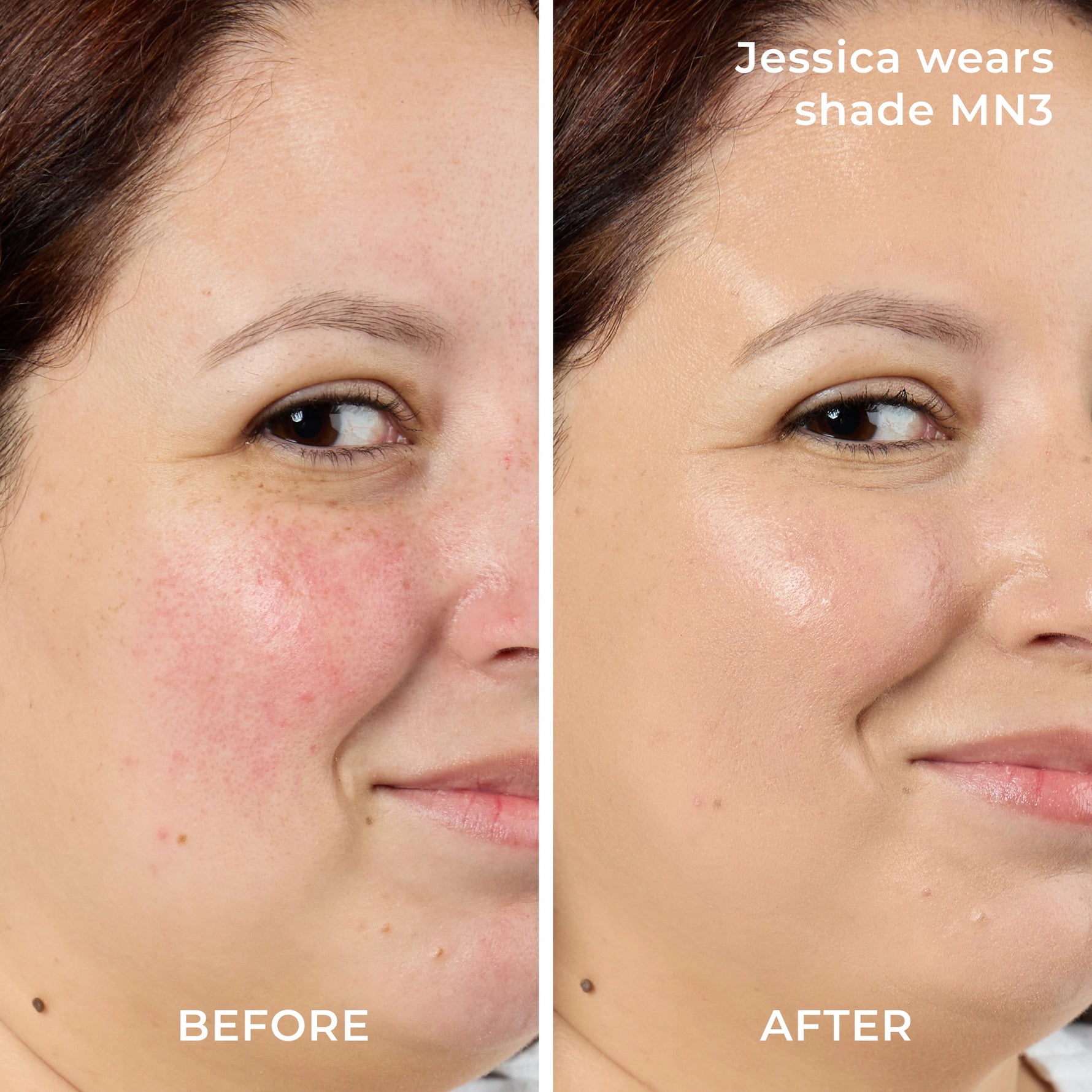 Model Jessica Before and After Shade MN3 