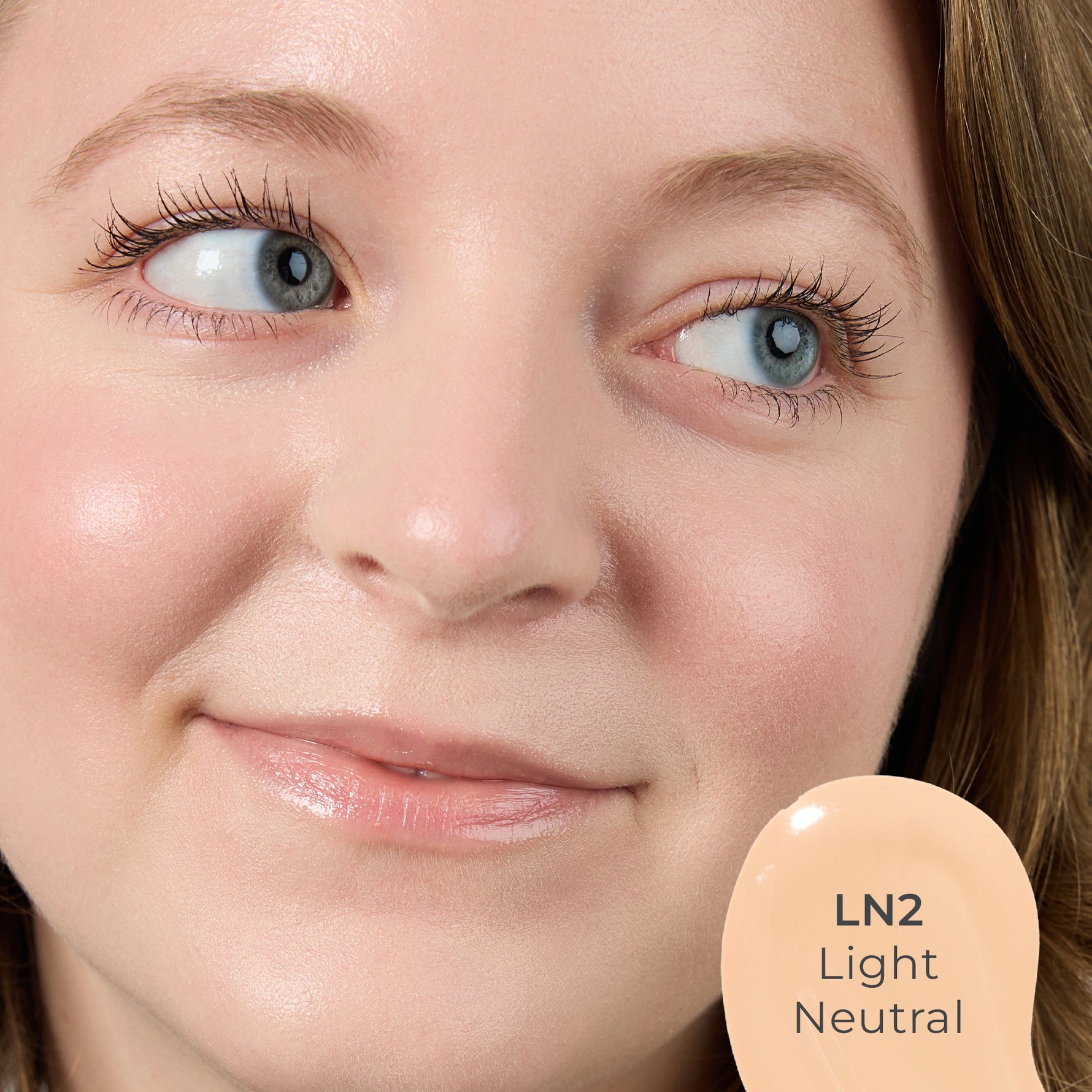 Close-up of a woman's face with LN2 shade 