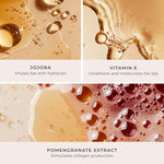 Key Ingredients of Glossy Set - jojoba vitamin e - pomegranate extract  