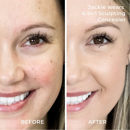PÜR Find Your Foundation: Before and After of Jackie wearing 4-in-1 Sculpting Concealer