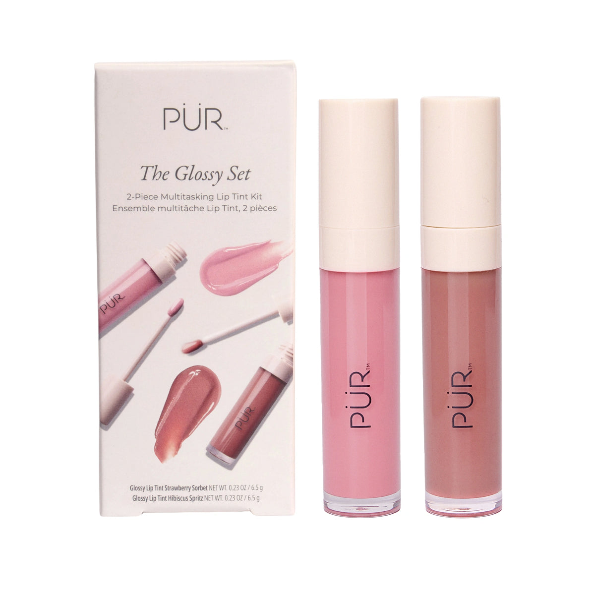 The Glossy Set: Strawberry Sorbet and Hibiscus Spritz Glossy Lip Tint - boxed set