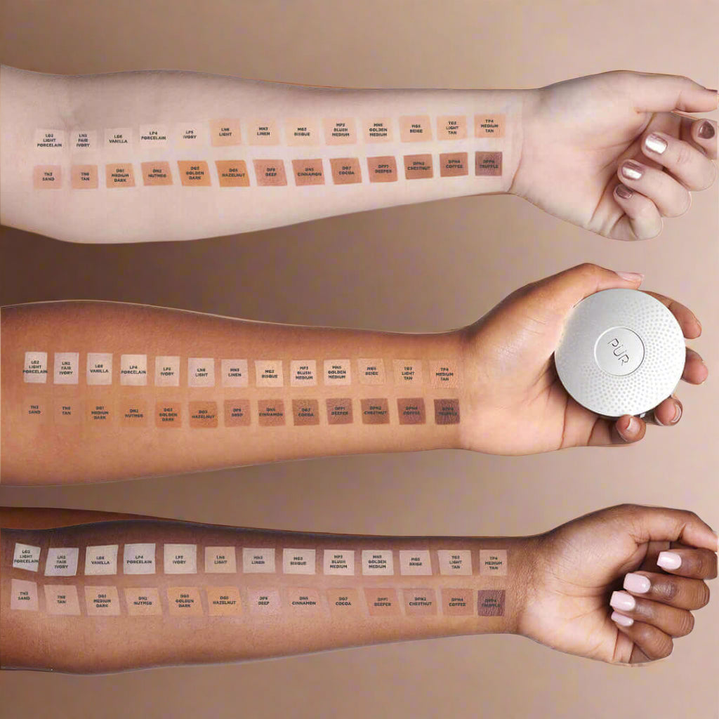 4-in-1 Pressed Arm Swatch of all Shades 