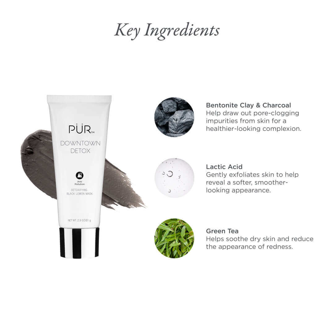 Downtown Detox Detoxifying Black Lemon Face Mask - PÜR Beauty