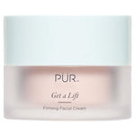 PÜR Get A Lift Firming Facial Cream jar with frosted packaging and mint-colored lid.