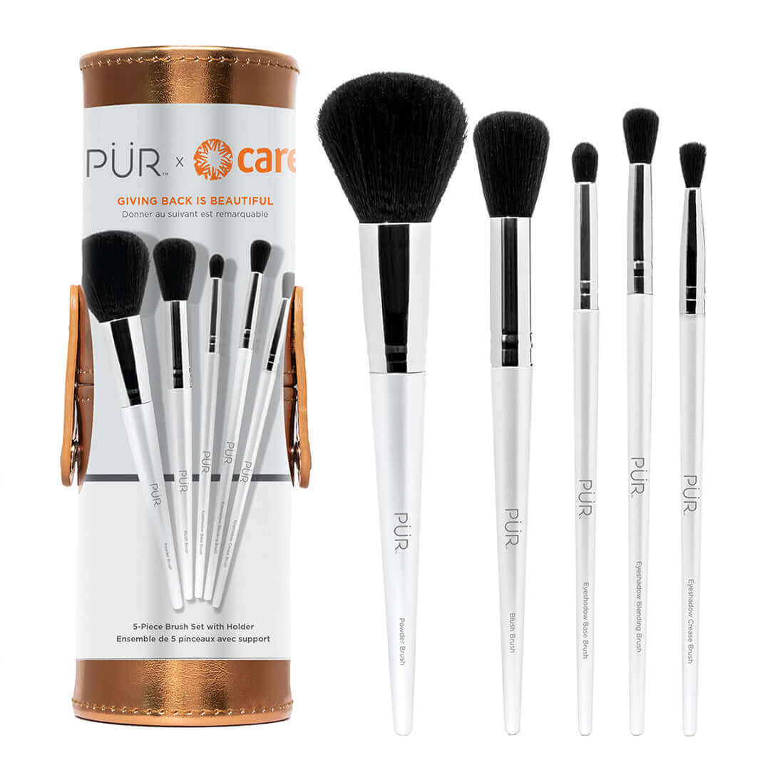 PÜR x CARE 5 - Piece Brush Set with Holder - PÜR Beauty