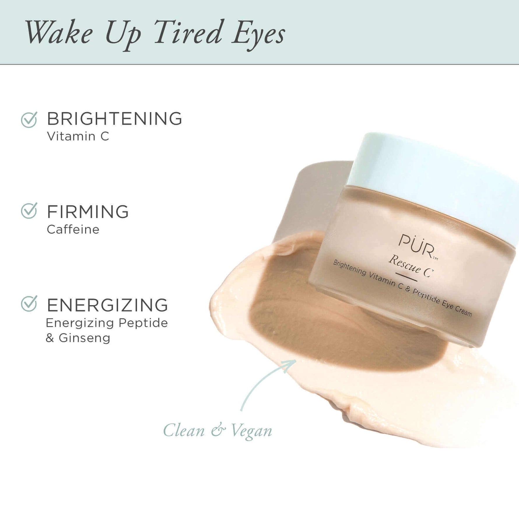 Rescue C Brightening Vitamin C & Peptide Eye Cream - PÜR Beauty